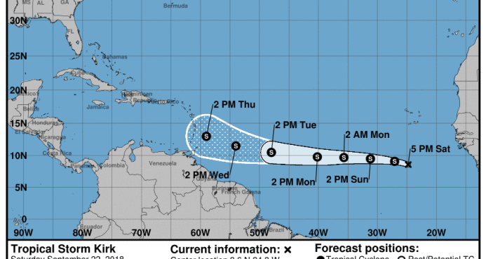Se forma tormenta tropical Kirk
