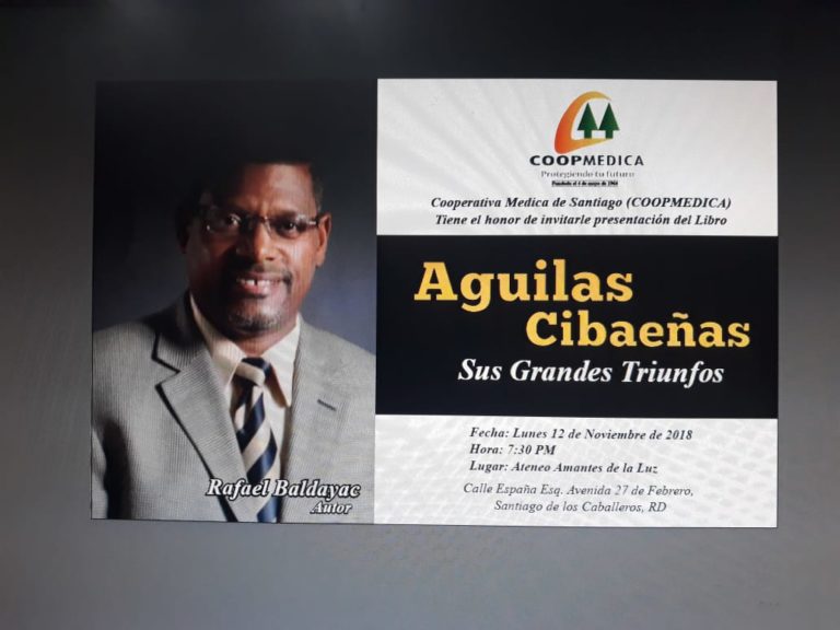 Periodista Baldayac publica hoy su  libro sobre equipo béisbol Águilas Cibaeñas