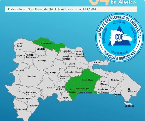Cuatro  provincias bajo alerta verde