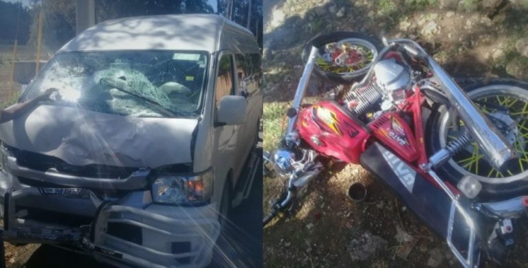 Un muerto y un herido  tras chocar motocicleta con un minibús