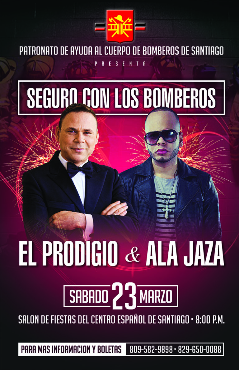 Celebrarán Fiesta Benéfica “Seguros con los Bomberos 2019” con Ala Jaza y El Prodigio