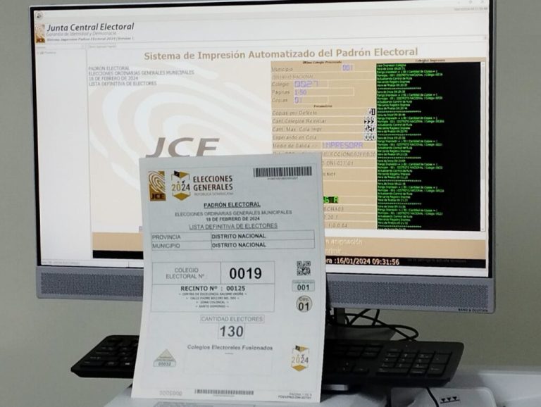 JCE comienza impresión de padrón electoral para elecciones de febrero