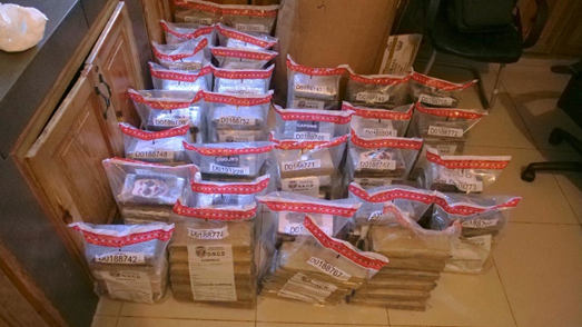 DNCD y autoridades frustran envío de 180 paquetes de presunta cocaína a España