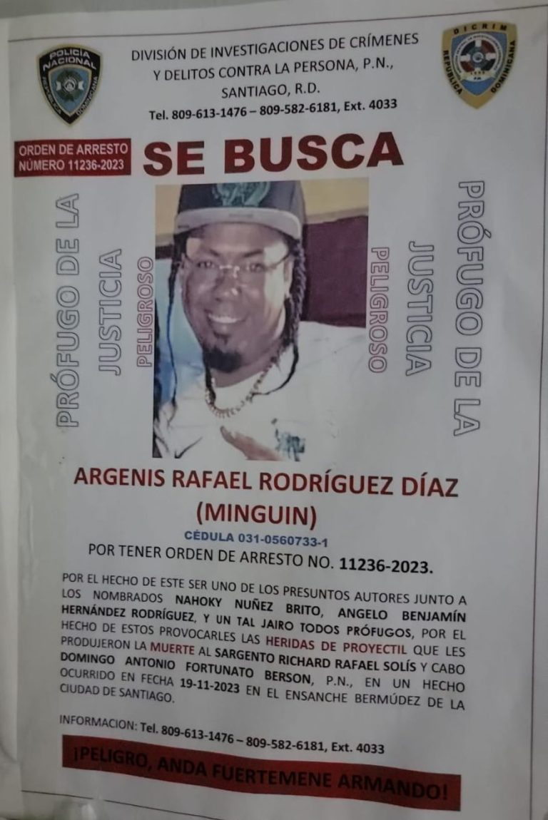 Apresan “Minguin” presunto autor de la muerte de dos policías
