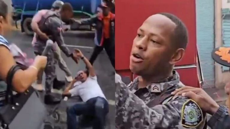 Agente PN golpea a periodista durante incendio