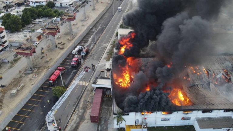 Incendio en zona franca de Santiago