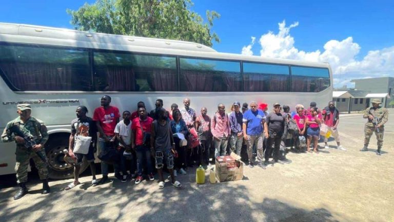 Apresan 23 haitianos ilegales que eran transportados en un autobús