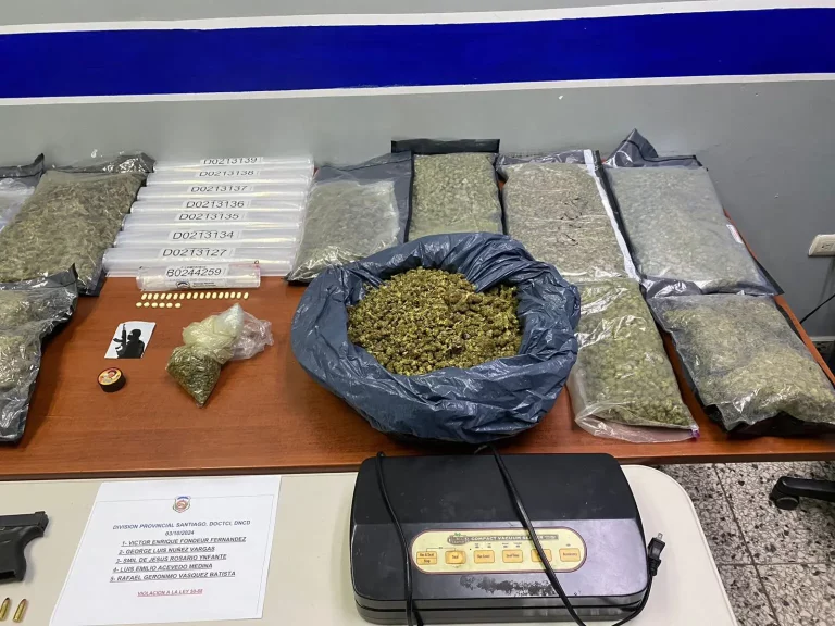 DESMANTELAN RED MICROTRAFICO EN SANTIAGO; APRESAN CUATRO Y OCUPAN MÁS DE SEIS MIL GRAMOS DE MARIHUANA