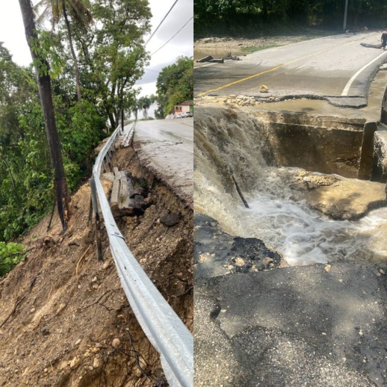 Temporal lluvioso afectó estructuras viales en Puerto Plata