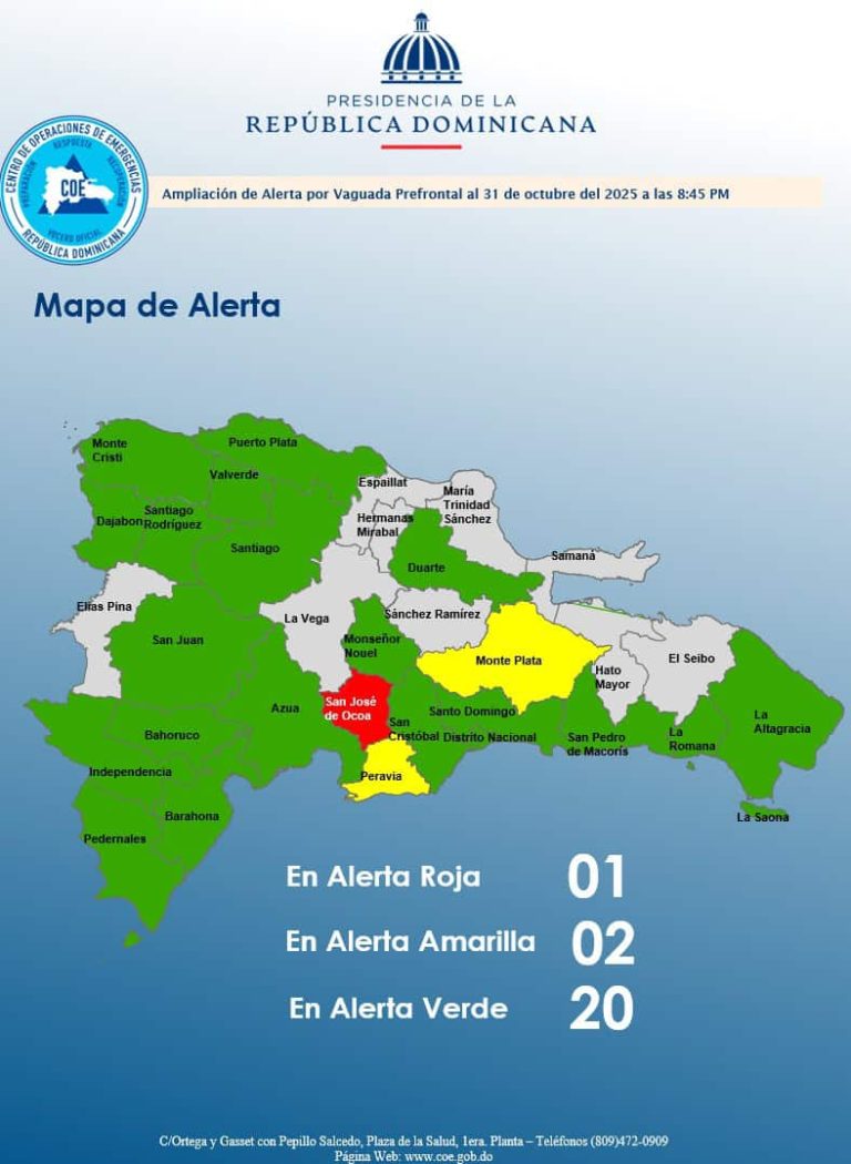 El COE amplía las alertas ante las lluvias que se esperan