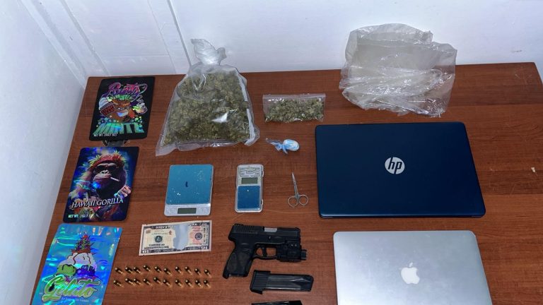 PN y MP ocupan pistola sin documentos, drogas y equipos electrónicos