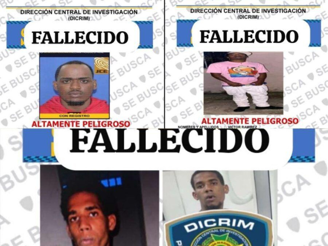 Agentes policiales matan  a  4 miembros de ‘Los Chucky’ en enfrentamiento mortal
